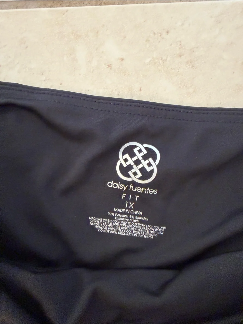Daisy Fuentes Black FIT Active Leggings with Logo